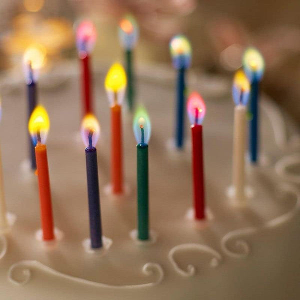 Amazing  Multicolor Happy Birthday Candles and Holders (12 Count),Unscented5
