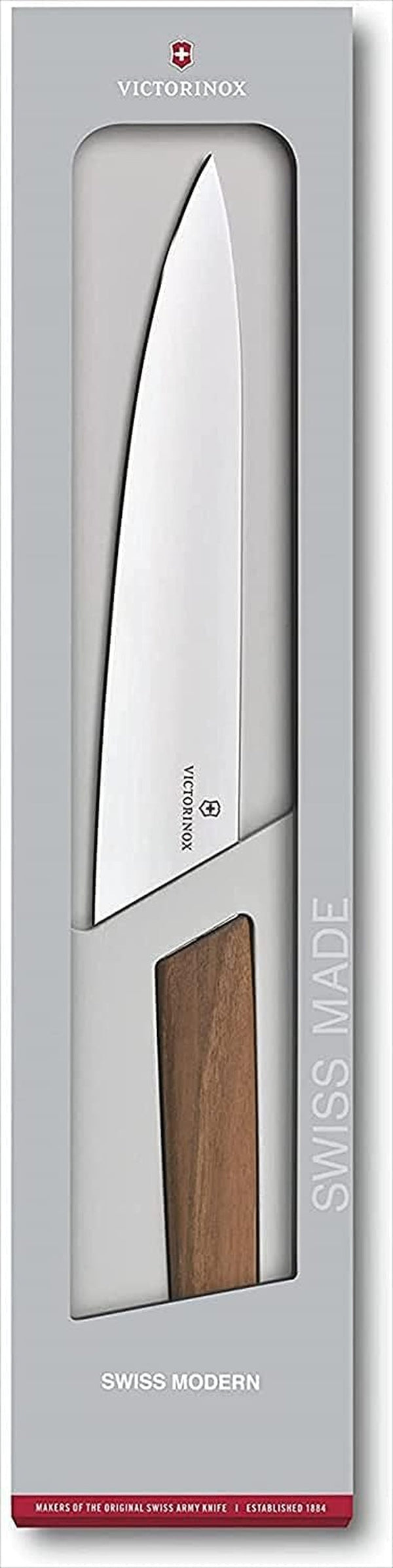 Victorinox Swiss Modern Chef'S Knife - Kitchen Knife for Cutting Meat, Fruit & Vegetables - Premium Kitchen Accessories - Walnut Wood Handle, 8.5"7