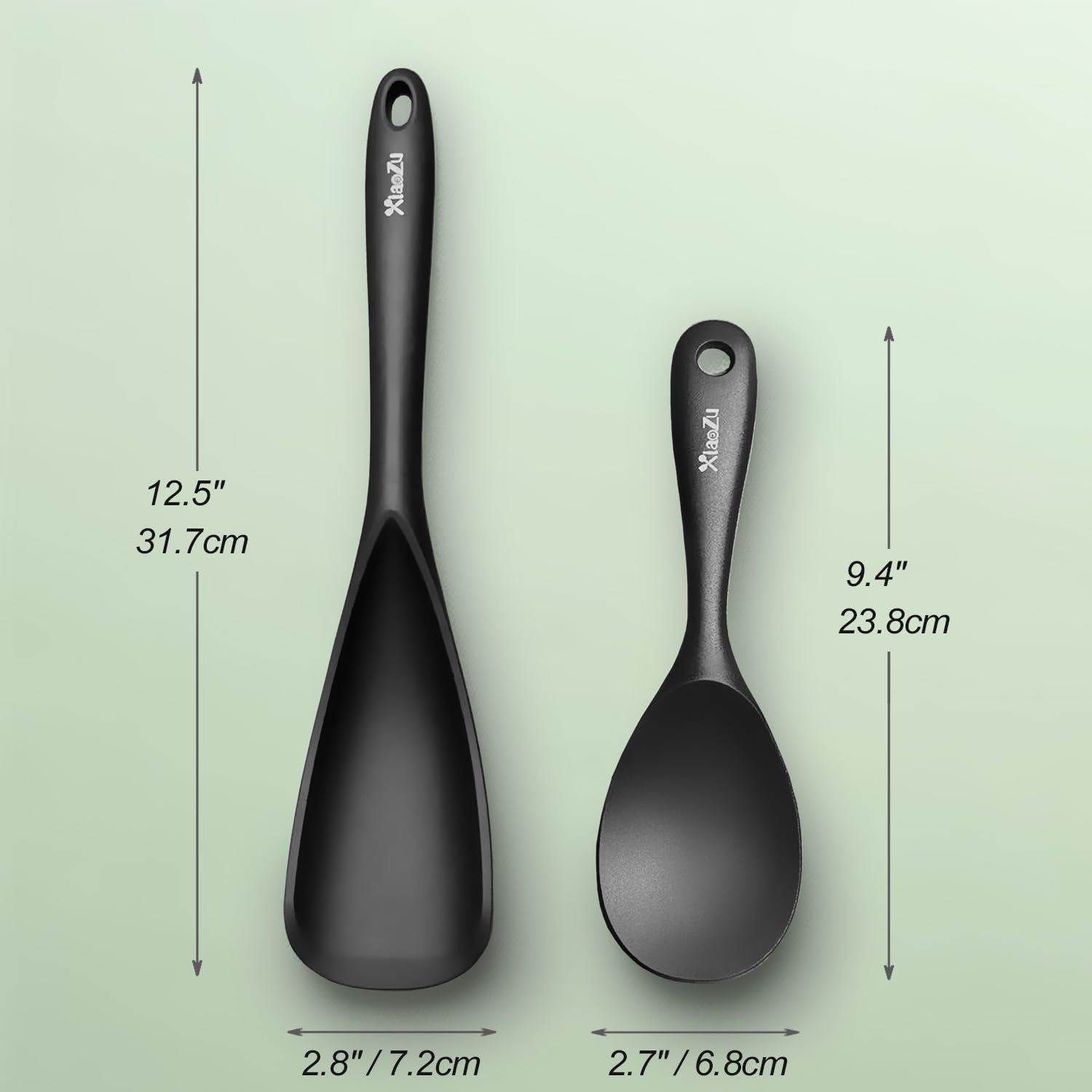 silicone-cooking-spoon-rice-scooper-set-for-nonstick-cookwares-2pc-black
