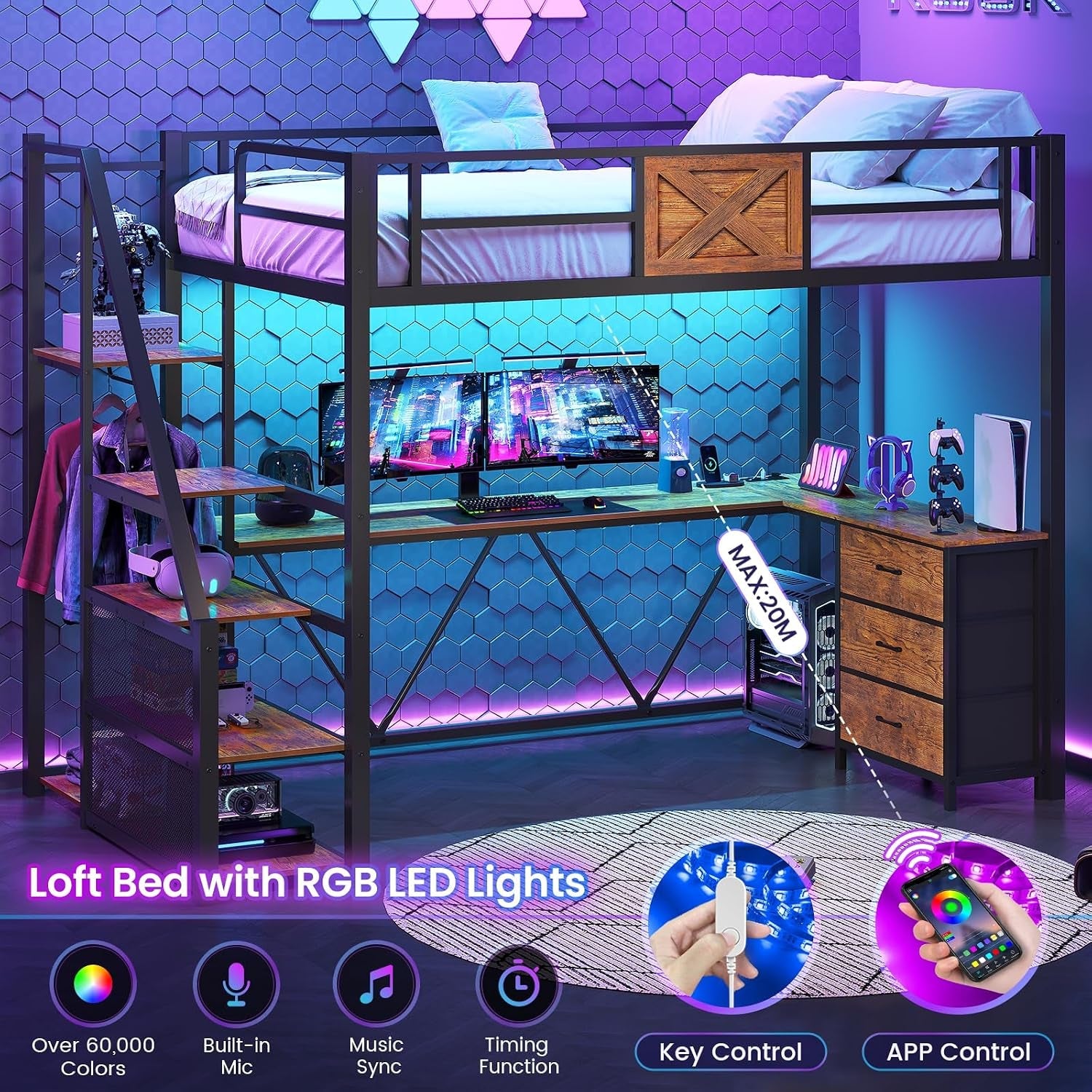 stairway-twin-size-loft-bed-with-l-shaped-desk-and-wardrobe-metal-loft-bed-frame-with-storage-stairs-3-fabric-drawers-led-lights-charging-sation-rustic-brown-twin