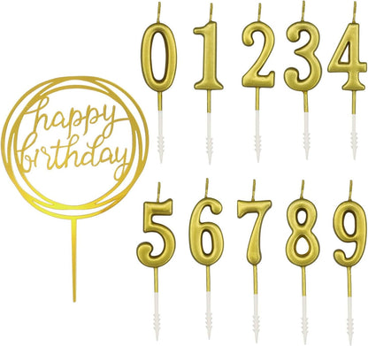 10-Piece Number Birthday Candles - Glitter Cake Toppers for Birthday & Wedding Parties1