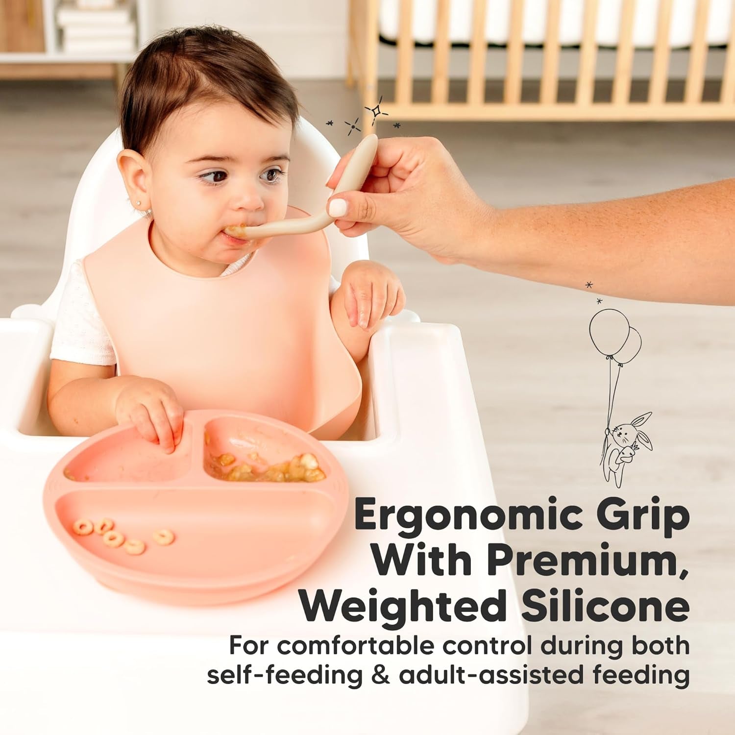 silicone-baby-spoons-self-feeding-6-12-months-3-pack-slate-large-scoop-baby-led-weaning-utensils-first-food-training-spoon-toddler-kids-eating-essential-dishwasher-safe-bpa-free