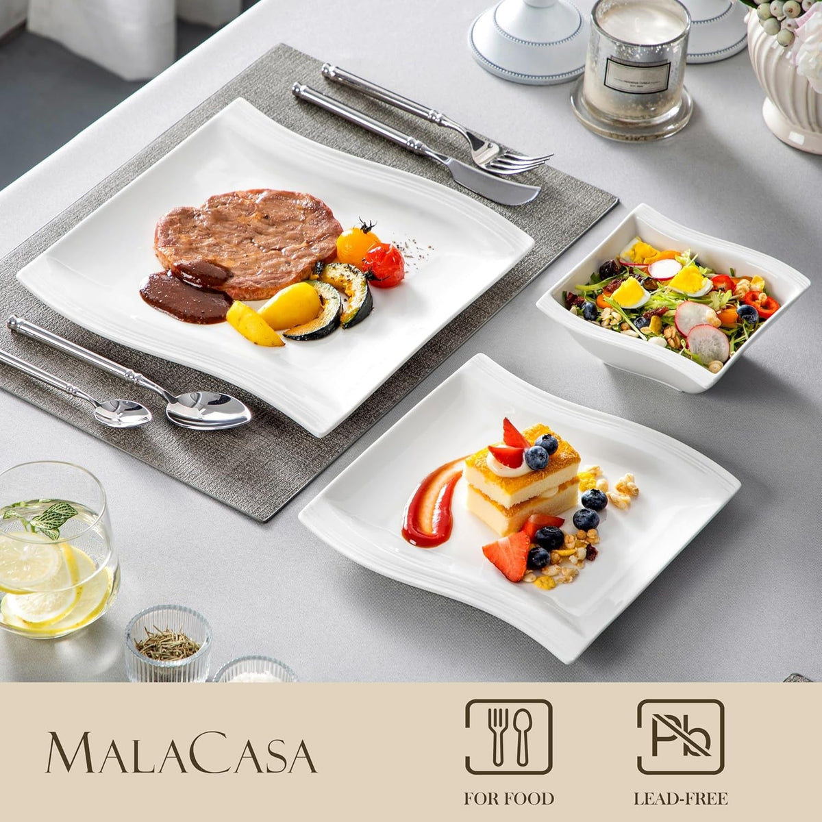 ivory-white-dinnerware-sets-30-piece-porcelain-plates-and-bowls-sets-modern-dish-set-for-6-square-plates-dinnerware-set-kitchen-dishware-sets-microwave-and-dishwasher-safe-series-flora