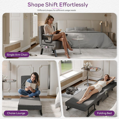 Sleep Chair, Folding Sleeper Chairs for Adults (Dark Grey)4