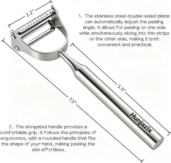 2-In-1 Julienne Vegetable Peeler, Julienne Peeler Shredder Tool2