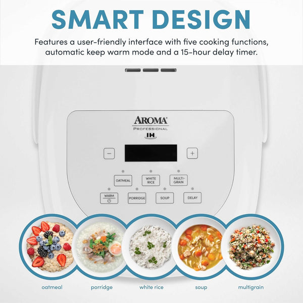 Housewares Professional 8-Cups (Cooked) / 2Qt. 360° Induction Rice Cooker & Multicooker (ARC-7604), White3