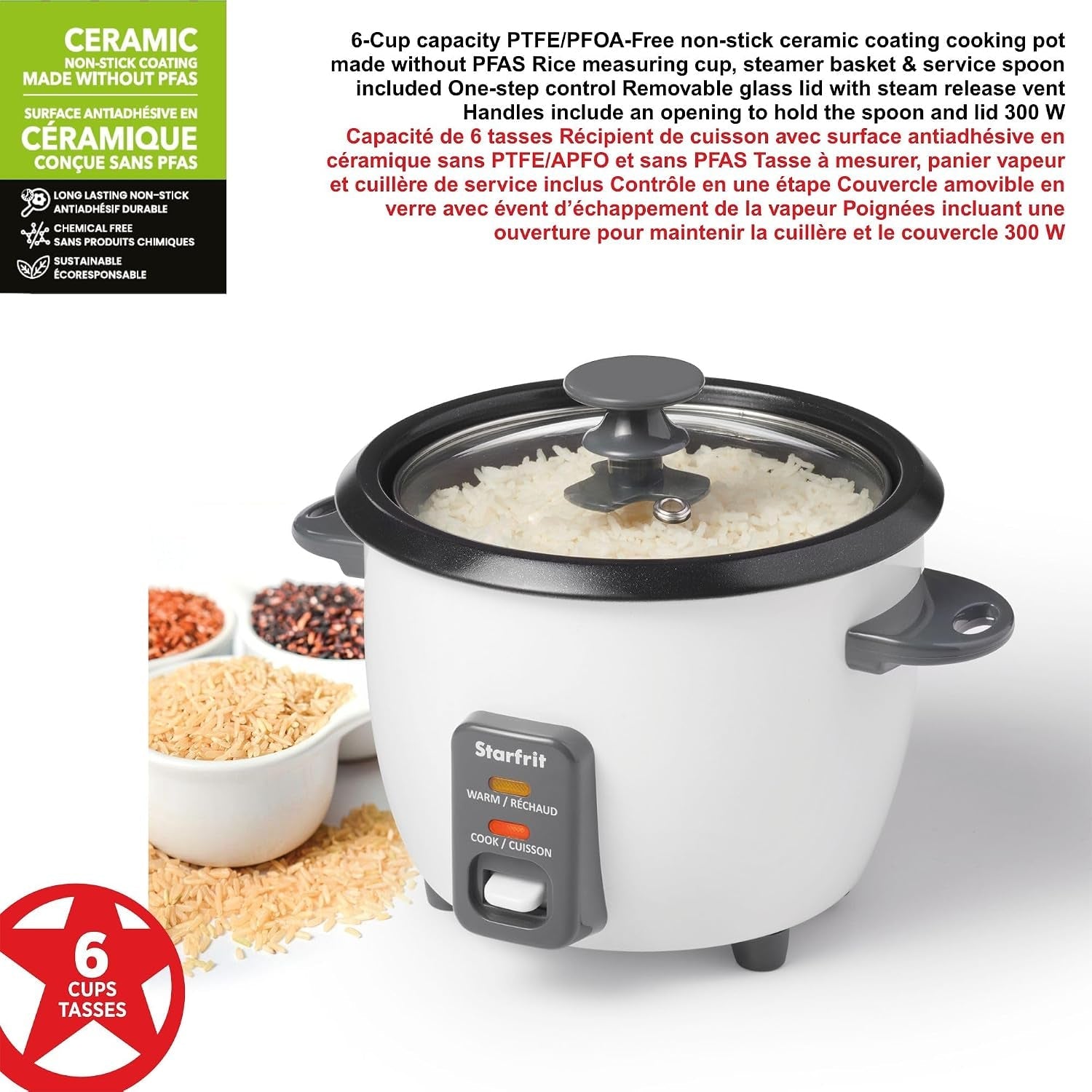 electric-rice-cooker-6-cups-ceramic-nonstick-300w-makes-up-to-6-cups-cook-keep-warm-ceramic-nonstick-pot-steamer-basket-included-300w-performance
