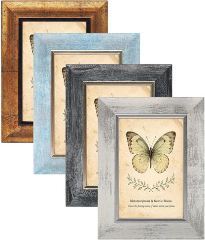 4X6 Picture Frames Set of 4,Rustic Retro Photo Frame(Mix Color)1