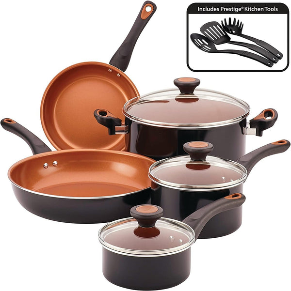 10365 Glide Dishwasher Safe Nonstick Cookware Set / Pots and Pans Set - 11 Piece, Black1