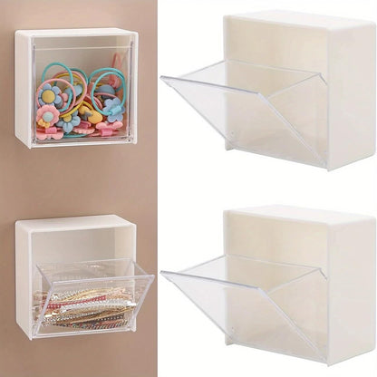 1PC Wall Mounted Bathroom Storage Box Cotton Swab, Kitchen-Gadgets,Jewelry Organizer,Desk Accessories,Dorm Room Essentials5