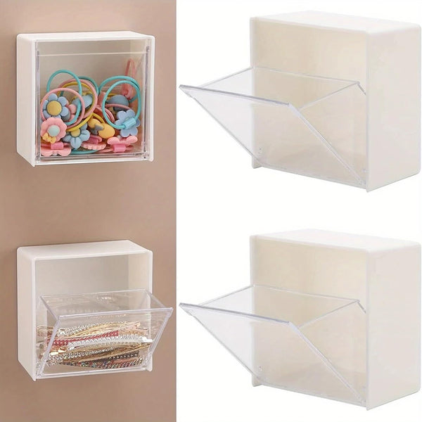 1PC Wall Mounted Bathroom Storage Box Cotton Swab, Kitchen-Gadgets,Jewelry Organizer,Desk Accessories,Dorm Room Essentials5