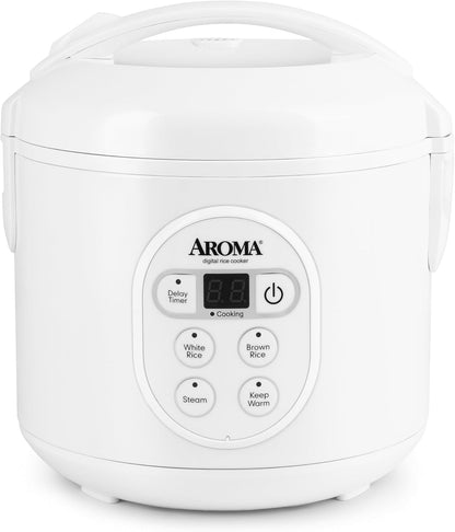 Housewares 8-Cup (Cooked) (4-Cup UNCOOKED) Digital Rice Cooker and Food Steamer (Arc-914D),White1