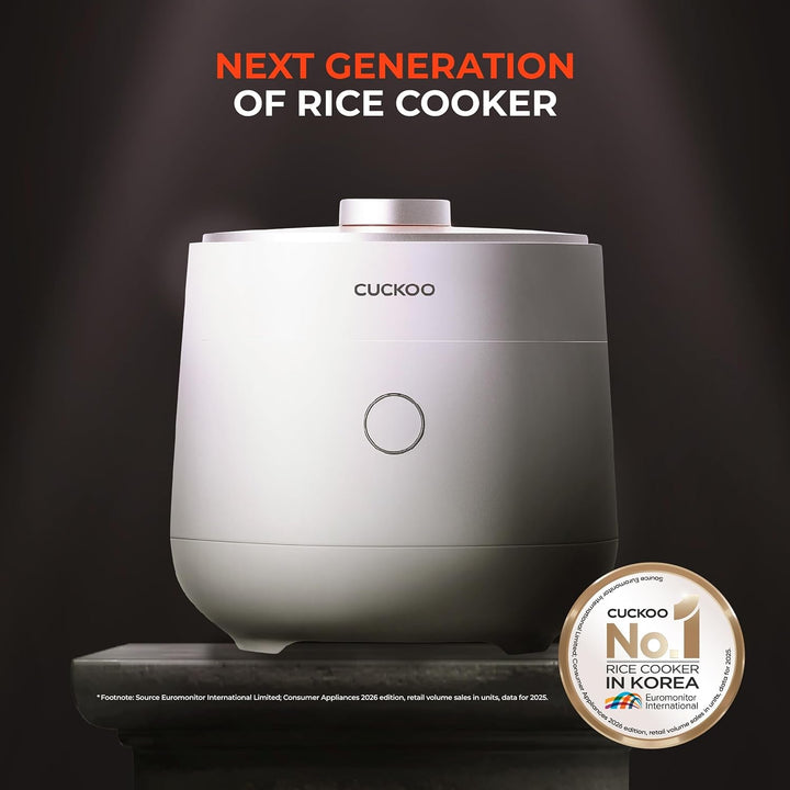 CUCKOO Twin Pressure Induction Rice Cooker, 12-Cup Cooked, CRP-OHTR0609FW | 6-Cup Uncooked Capacity, Nonstick Inner Pot, 14 Menus, Silent Pressure System, Quick Rice in 12-18 Minutes, Made in Korea+2