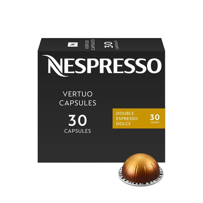 Nespresso Vertuo, Double Espresso Dolce, 30-Count Espresso Pods | Capsules Coffee Pack of 11