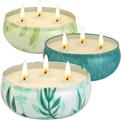 Citronella Candles Outdoor, Large Citronella Candle Outdoor for Patio, 3 Pack 12Oz Summer Candle Bulk for Home Garden Yard Camping Party Indoor outside Decorative, 210 Hours Long Burning, 3 Wick1