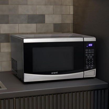 Microwave Oven 900-Watts Compact with 10 Power Levels and 6 Pre Cooking Settings, Speed Defrost, Electronic Control Panel and Glass Turntable, 0.9-Cu.Ft., Stainless Steel6