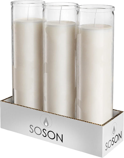 White Devotional Prayer Candle 2X8, Unscented, 3 Pack1