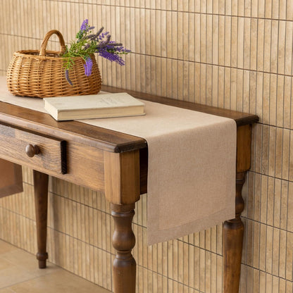 Deep Beige Rustic Table Runner 72 Inches Dining Table Decors7