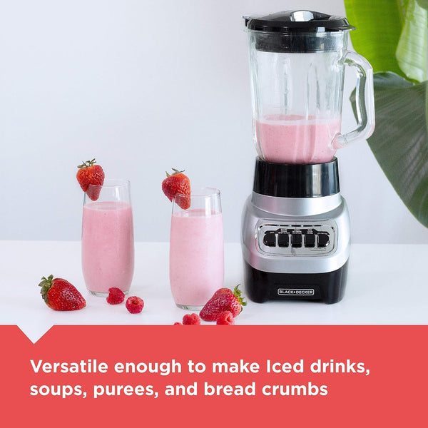 BLACK+DECKER Powercrush Multi-Function Blender with 6-Cup Glass Jar, 4 Speed Settings, Silver5