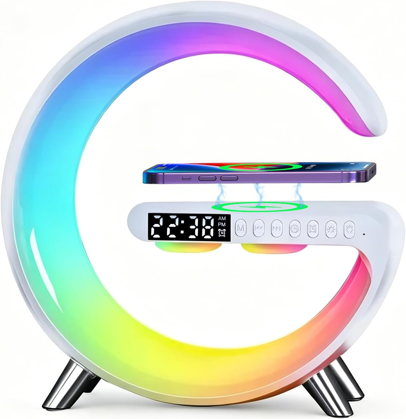 4-in-1-smart-led-table-lamp-alarm-clock-bluetooth-speaker-wireless-charger-app-control-night-light-bedside-lamp-with-fast-charging-station-for-bedroom-home-decor-family-teen-girls-boys-gifts