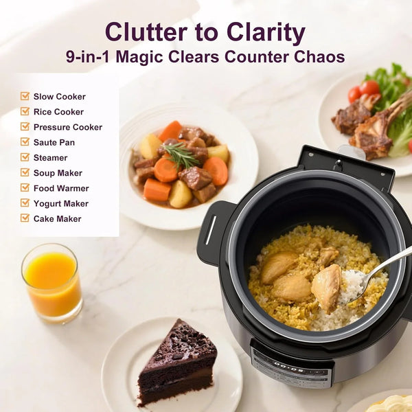 Dual-Pot Electric Pressure Cooker 6+5QT, 12-In-1 Multi-Cooker for Pressure Cooking, Soup, Yogurt, Stew, Rice，Suitable for Family Meals and Gatherings7