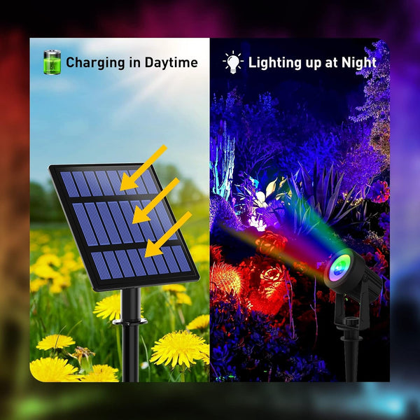 RGB Solar Landscape Spotlights IP65 Waterproof 4-In-1 Outdoor3