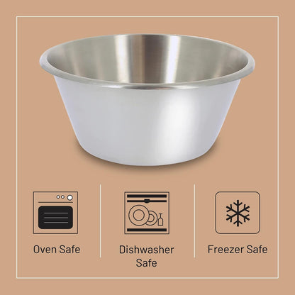 Stainless Steel Mixing Bowl with Flat Bottom - 8”, 2 Qt - Mix, Stir, Whip, Mash, Whisk & Combine - Dishwasher Safe - Made in France3