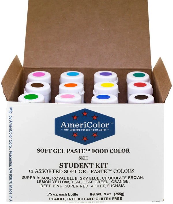 Food Coloring  Student - Kit 12 .75 Ounce Bottles Soft Gel Paste Colors1