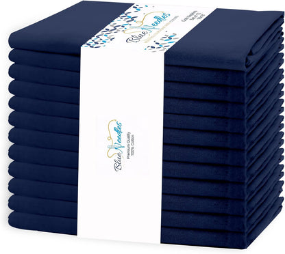 Solid Cloth Napkins Set of 12 Navy Blue 100% Cotton Dinner Napkins 18X18 Inches - Reusable, Absorbent & Washable Linen, Ideal for Wedding Events Farmhouse Parties Hotel & Everyday Use1
