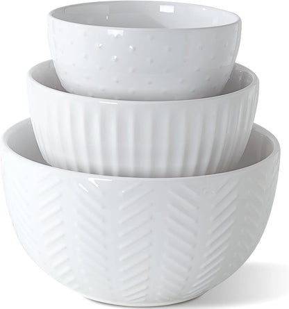 Ceramic Mixing Bowls Set, 5/3/1.5Qt Set of 31