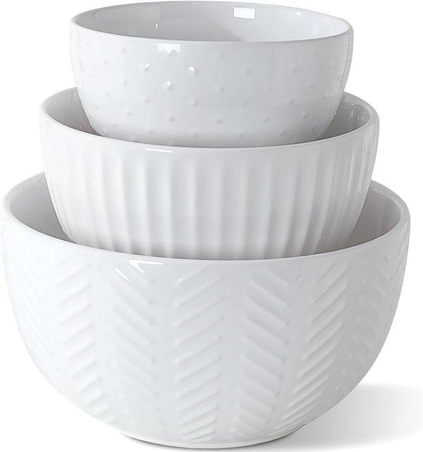 Ceramic Mixing Bowls Set, 5/3/1.5Qt Set of 31