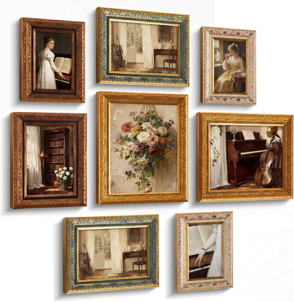 8 Pcs Multicolor Vintage Picture Frames (8X10, 5X7, 4X6)1