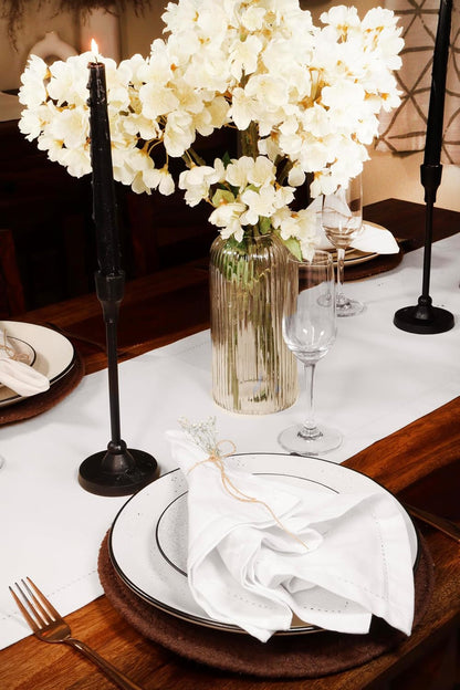 Hemstitch Cloth Napkins 18X18 in Set of 12 - White6