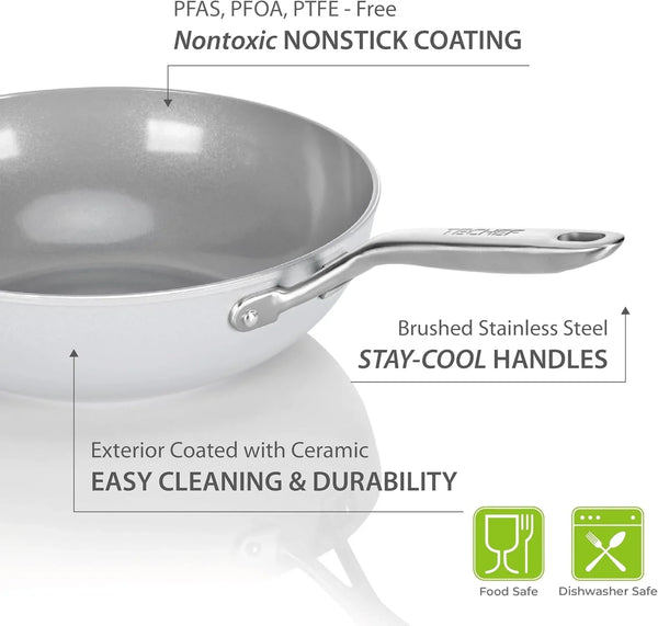 '- Ceraterra 12" Ceramic Nonstick Flat Bottom Wok/Stir-Fry Pan - PFOA, PTFE, PFAS Free, Dishwasher and Oven Safe, Made in Korea (12-In)6