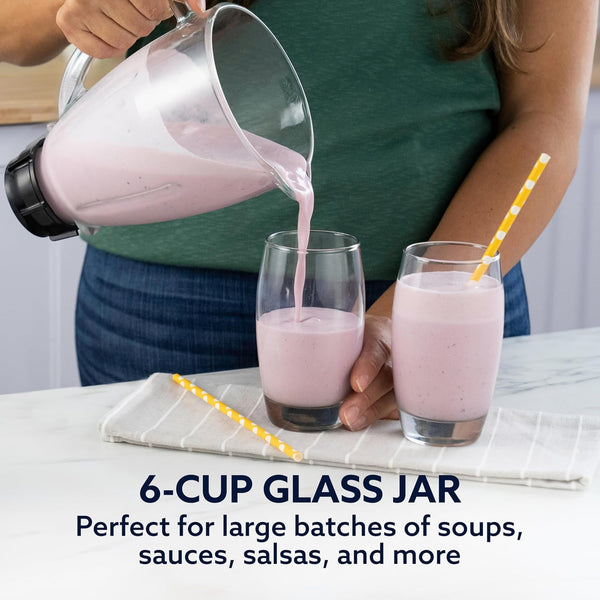 Oster Pro 1200 Smoothie Blender with Glass Jar & 24Oz To-Go Cup, Countertop Kitchen Blender with 7 Speeds, 1200W Power, Brushed Nickel5