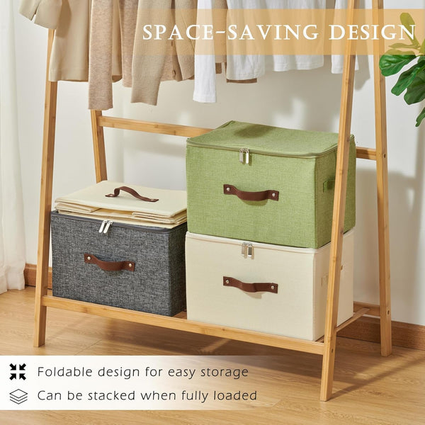 Storage Bins with Zipper Lids Decorative Lidded Baskets Boxes4