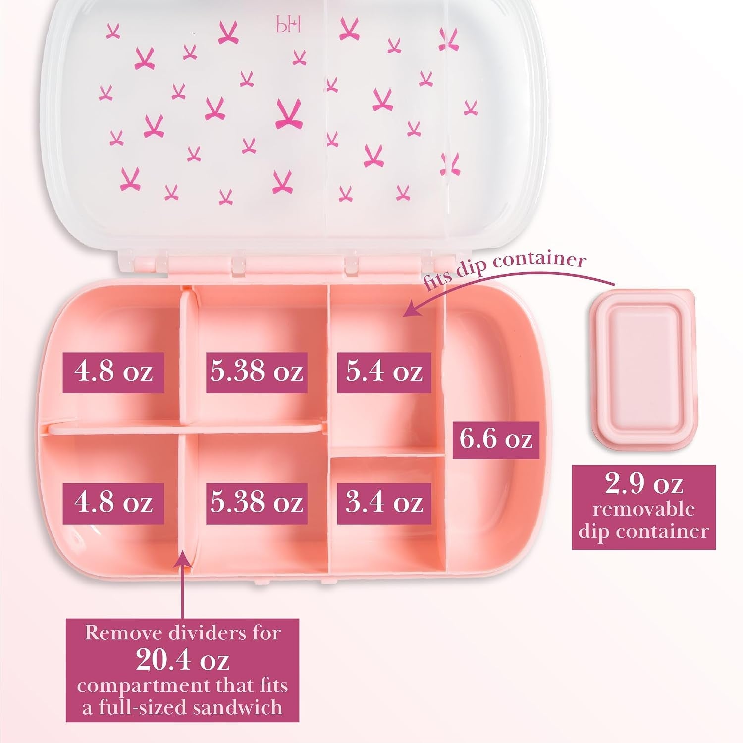 2-pack-bento-style-snack-boxes-7-compartment-lunch-containers-with-built-in-phone-stand-removable-dividers-and-dip-containers-pink-bow-print