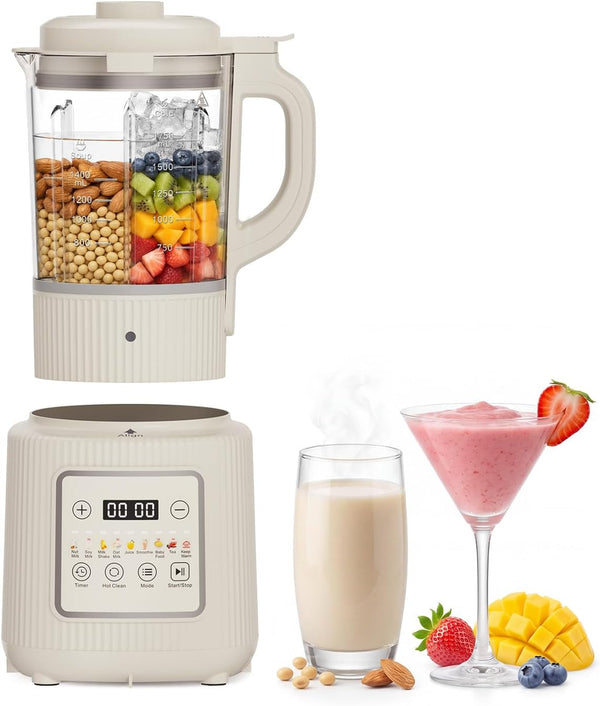 Nut Milk Maker Machine, 59Oz Soy Milk Machine with Detachable Design, 9 in 1 Homemade Soy, Almond, Oat, Plant Based Milk, Juice, Milkshake and Smoothie Maker, 24H Delay Start, Auto Clean1