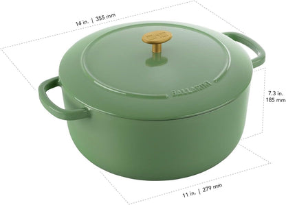 Bellamonte Cast Iron 7.5-Qt round Dutch Oven - Saggio Green3