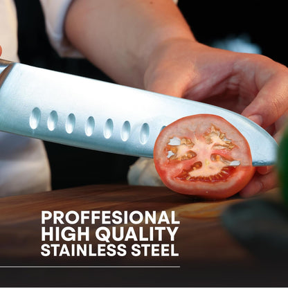 Masterchef Chef Knife Set with Bag, Knife Roll Set with 5 Professional Quality Kitchen Knives for Precision Home Cooking, High Carbon Stainless Steel Blades & Triple Riveted Handles3