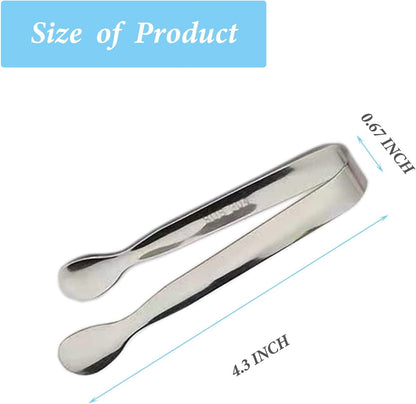 6PCS Ice Tongs Mini Sugar Tongs 4.25Inch Stainless Steel Kitchen Utensils Set,Small Serving Tong and Tiny Kitchen Tong for Appetizers,Tea Party, Coffee Bar, Desserts by  (Silver)2