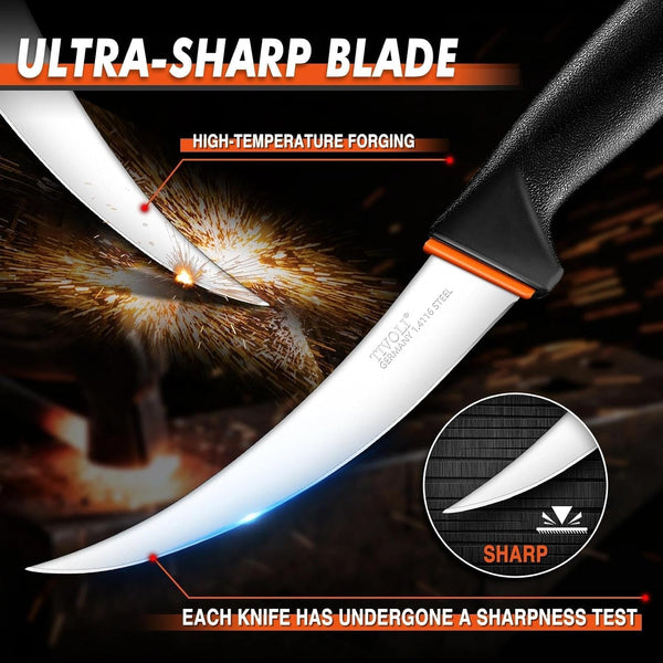 6 Inch Curved Boning Knife - Butcher Knife with Non-Slip Softgrip3