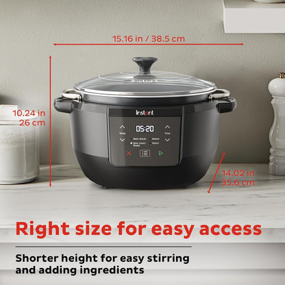 Superior Cooker 7.5QT Slow Cooker and Multicooker, 4-In-1 Functions, Sears/Sauté, Slow Cooks/Roast, Steams and Warms, from the Makers of3