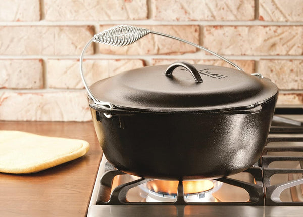 Pre-Seasoned Cast Iron Dutch Oven with Bail Handle, 7 Quart | Heavy-Duty Campfire Ready Cooking Pot & Lid, Cast Iron for Indoor & Outdoor Cooking, Naturally Nonstick2