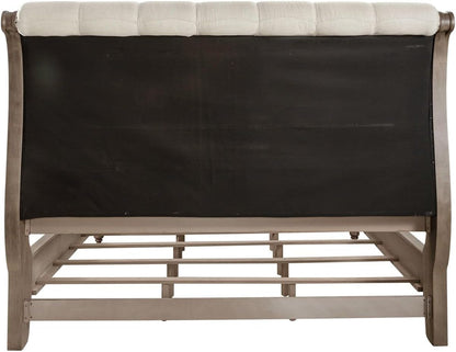 Liberty Furniture Americana Farmhouse King Sleigh Bed Traditional Bedroom Upholstered Bed Frame - Dusty Taupe & Black Oak Wood5