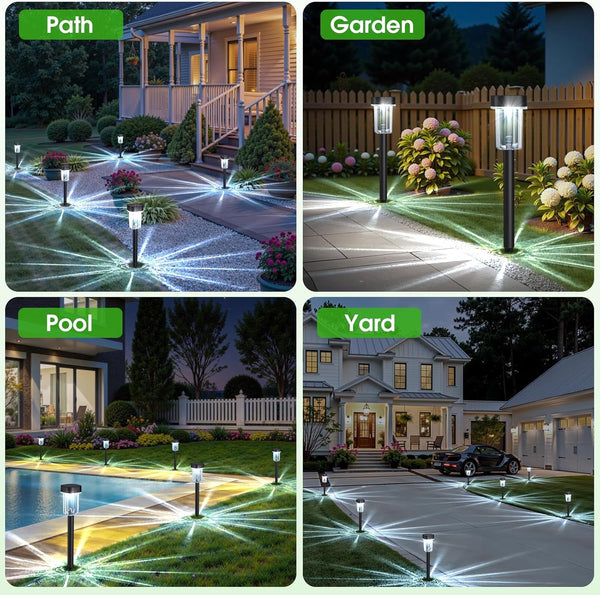 Solar Pathway Lights Outdoor, 12H 8 Pack Solar Garden Lights8