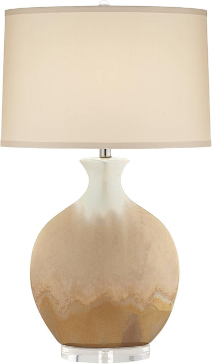 Marci 32" Large Table Lamp Ivory Drip Ceramic Porcelain Modern1