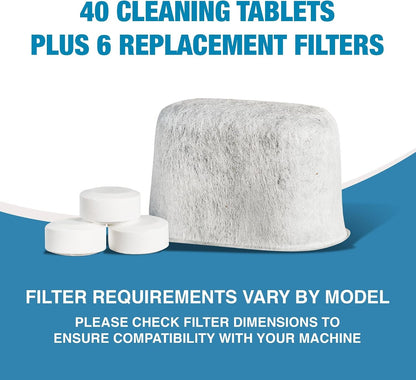 '- Designed for Breville Cleaning Kit - 40 Cleaning Tablets and 6 Water Filters for Breville Espresso Machines - 2G Espresso Machine Tablets5