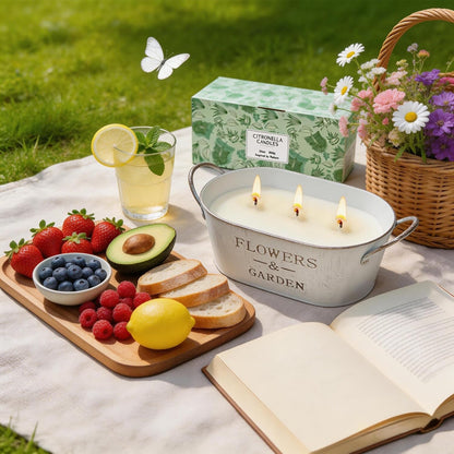 Citronella Candles Outdoor, 30Oz Large Citronella Candles for Patio Yard Home, 3-Wick Natural Soy Wax Lemongrass Scented Candle, 150 Hours Long Lasting Burning Candle for Garden Balcony Camping7