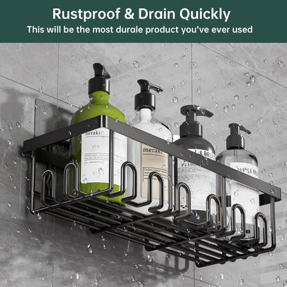 5-Pack Adhesive Shower Caddy for Bathroom & Home Decor Black3